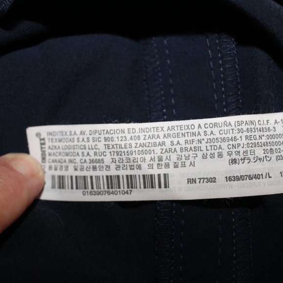 Zara Basic Navy Shirt with Gold Buttons Size L - Picture 9 of 10